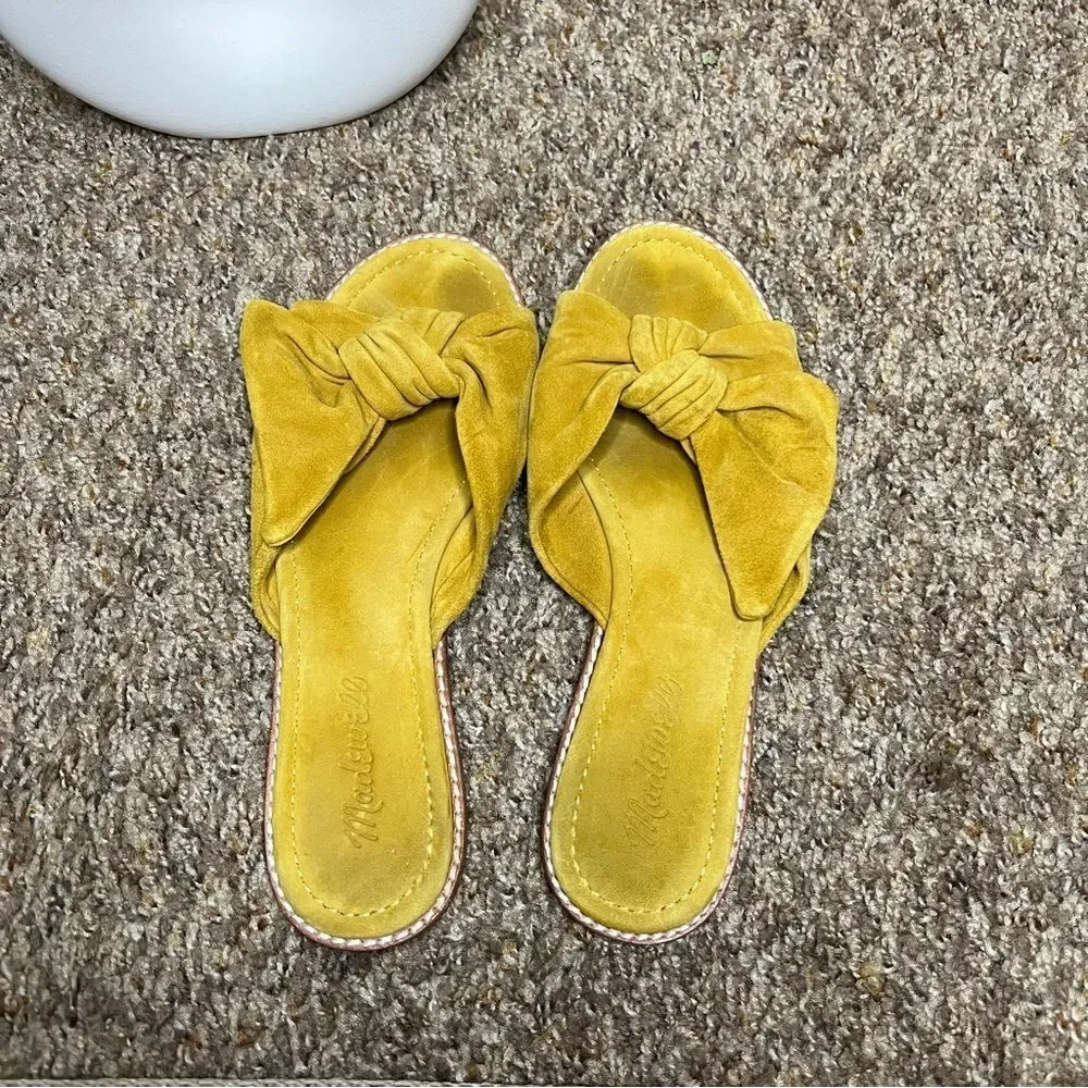 Madewell Nadia Half‎ Bow Slide Sandals Yellow Size 6.5
